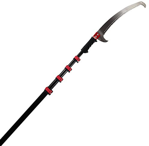 High branch sawTelescopic Pole Saw,20FT/6m Extendable Pruning Saw,Curved Saw For Reaching Higher Branches,Telescopic Tree Pruner Pole 4 Saw Blade