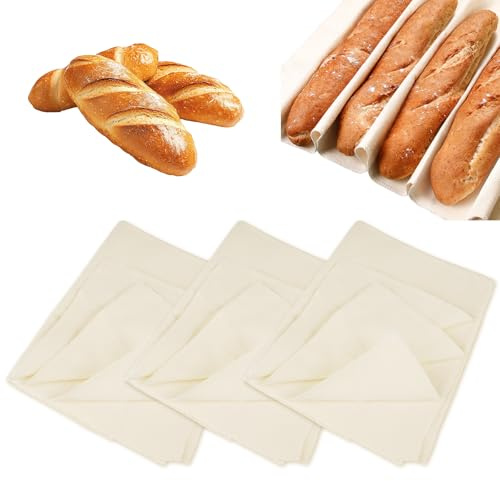 WhizNook 6 Stück Leinentuch, 75x45 cm, für Brot Backen & Fermentieren