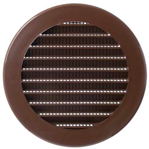 TURvent Grille d'aération marron de 100 mm – Grille de ventilation pour mur et plafond – Persienne ronde en plastique pour systèmes d'échappement et d'alimentation CVC – Couvercles de conduit