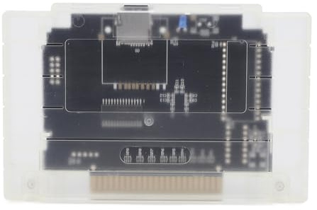 Ausla Carte de Jeu Vidéo 3000 en 1, Carte Mémoire de 8 Go, Sauvegarde Automatique, pour Console de Jeu SFC Version Américaine, Prend en Charge FAT16 et FAT32 (Blanc transparent)