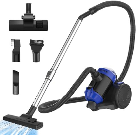 EFAN Staubsauger beutellos mit HEPA-Filter, 1200W-Hochleistungsmotor, Leistungsstark, Kompakt und Leicht, für Hartböden und Teppich, 1,5L, Blau