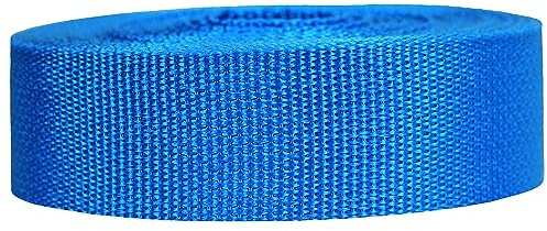 Strapworks Lätt polypropenband – polyband för utomhusbruk, gör-det-själv-reparation av utrustning, husdjurshalsband, hantverk – 3,8 cm (1,5 tum) x 9 meter (10 yard) - Blått (Pacific Blue)