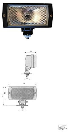 Proiettore Faro da Lavoro COBO Alogeno Orientabile per Trattore - Muletto 35527