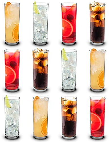 RBDRINKS RB Verres Tubes Long Drink Plastique Supérieure Incassables Réutilisables 30cl, Lot de 12