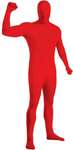 Matissa Costume complet pour homme et femme en élasthanne, effet seconde peau de la tête aux pieds (rouge, taille L)