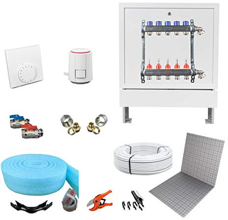 Ratiodämm Fußbodenheizung Tackersystem AluverbRohr 16x2 Möhlenhoff Regler 230V 100 m²