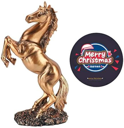 Diyeeni Figur Pferd, Harz Statue geflochtenes Pferd mit Bedeutung des Erfolgs, Moderne Skulptur für Schreibtisch Dekor, geeignet für Privatpersonen Gästezimmer Restaurant(Bronze)