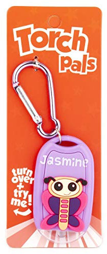 Stands Out, Supplying Outstanding Gifts Jasmine Name Butterfly Girls Purple Novelty Personalised Mini LED Toy Torch Carabiner Clip