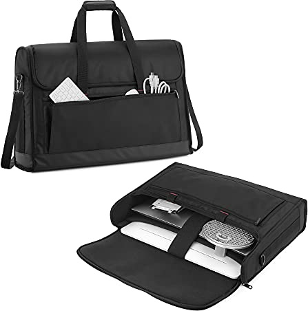 Trunab Monitorabdeckungen PC-Monitorhalter, Tragetasche 24 Zoll Bildschirm Transport, Kompatibel mit LCD, Fernsehern und All-in-1-Computern, mit Schultergurt, Verstärkter Boden, Schwarz