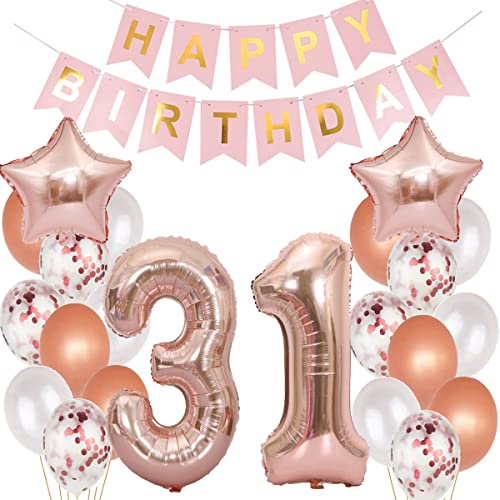 Palloncini decorazione 31 compleanno ragazza oro rosa,decorazione 31° compleanno ragazza,decorazione 31°compleanno ragazza decorazione 31° compleanno ragazza decorazione 31°compleanno oro rosa(31)