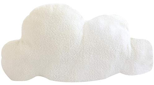 GSDGV Cloud Shaped Pillows, Soft Plush Nap Pillow Sofa Cushion, Lovely Cloud Waist Rest Cushion Bedrest Reading Pillows Decorative for Outdoor Indoor Bedroom Office Car (White,size:M)