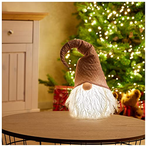 com-four® Premium Weihnachts-Wichtel mit LED als Weihnachtsdeko | skandinavischer Wichtel mit warmweißem LED-Licht - beleuchteter Deko-Wichtel [Auswahl variiert]