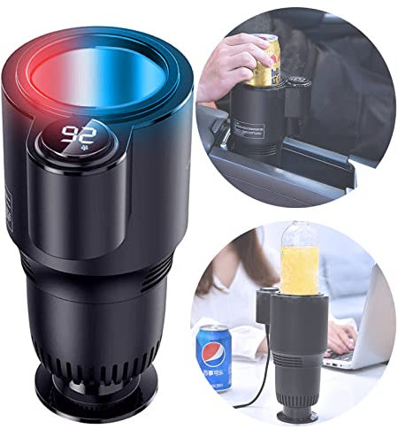 LIYGHFRTIO Home Car Cup Cooler Warmer Quick Electric Cooling Cup 0℃~60℃ Heat And Cold Water Glasses Holder Expander for Car Insulation Drink Cooler Cup Coffee Warmer for Office/Road Trip