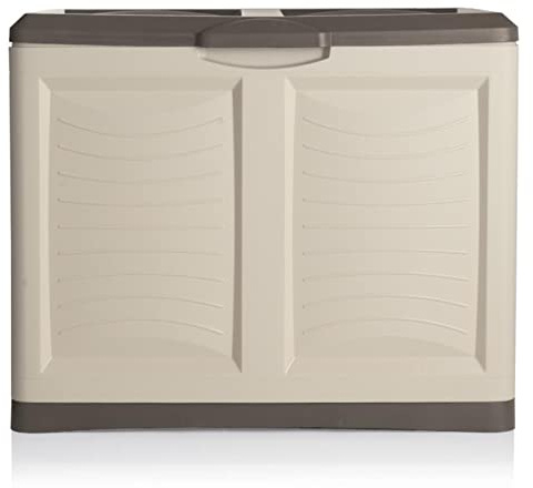Mettolo, Behälter aus Kunststoff, 200 l, für den Außenbereich, wasser- und UV-beständig, hergestellt in Italien (Taupe)