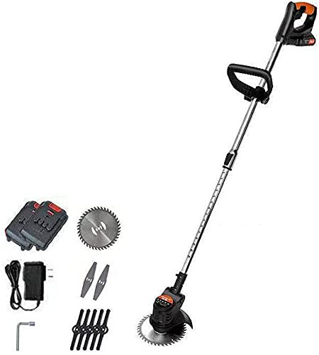 FSCLJ Tagliabordi Elettrico a Batteria, tagliabordi con Batteria al Litio da 36 V, Caricabatterie, Lame di Ricambio, tagliaerba Regolabile per Esterni, Cortile, Prati, Giardino
