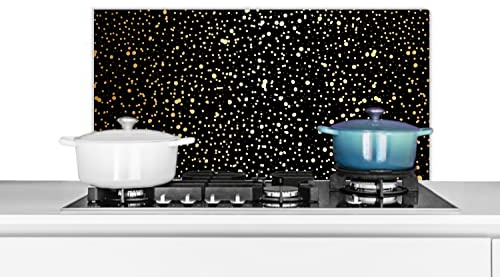 Credence Or - Noir - Pois - Motifs Fond de hotte 90x45 cm Credence aluminium Plaque inox de cuisine