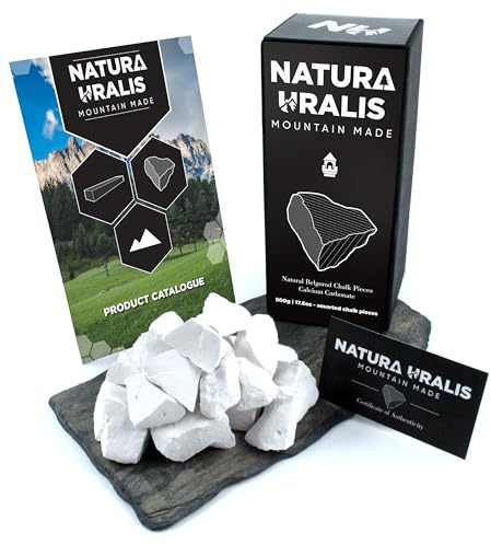Natura Uralis Premium Belgorod Kreidestücke | Weiße Kreidestücke – Erstaunlicher Crunch, Erdig, Samtig und Fest, ASMR-Aufsehen, Natürliches Calciumcarbonat (Groß-Pack (500g))