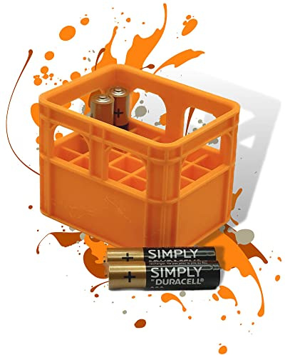 Caja para pilas (9 V, impresión 3D, AAA, AAA, color naranja)