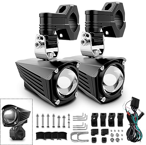 REALOVE LED Work Light 60 W 5600 LM 6000 K, Motorcycle Headlight Five Light Modes Driving Fog Light with Wiring Harness Set for Motorcycle Offroad Truck ATV (Pack of 2)