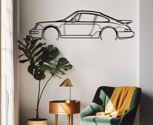 Carrera 964, Metall Wandbild, Wanddeko, Auto Silhouette, Metal Car Wall Art (69 cm (27))