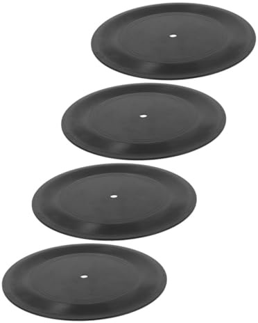 Discos de Vinilo Decorativos de Pared Retro 4 Piezas Abs Negro | Fiestas Temáticas y Eventos, Estilo Vintage Artístico, Adorno Colgante para Cafeterías y Bares