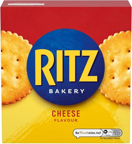 Ritz Cheese Flavoured Crackers, Classic Savoury Snack, 140 g (1-Pack) | Vegetarian Cheesy Crackers with Mouth-Watering Flavour, Crispy Texture and Convenient Packaging