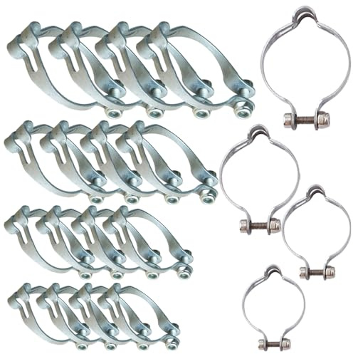 Yuauy Bike Cable Guide 4 Sets of Each 25.4/28.6/31.8/34.9mm Metal Ring Firmly to Frame Brake Shift Cable Derailleur Cable Base Guide Clip Fitting Line Tube Housing Durable (Total 16 Sets)
