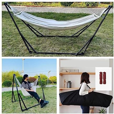 Columpio de jardín con Soporte Plegable, sillón reclinable, Columpio de Suelo, Silla Colgante, balcón Interior para el hogar, Camping al Aire Libre, Columpio telescópico para Exteriores