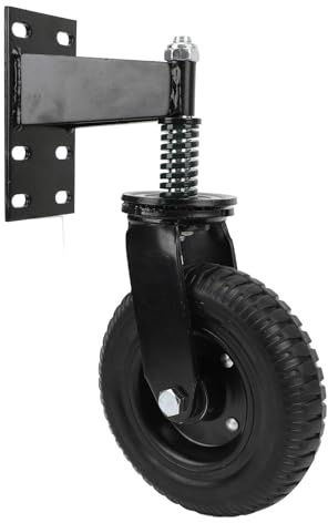Ausla Heavy Duty Castor Wheel, Steel Rubber Gate Wheel 360 Degree Rotating Castor Fence Gate Wheels with Accessories for Garden Patio 600lbs Capacity 20.32cm Dia