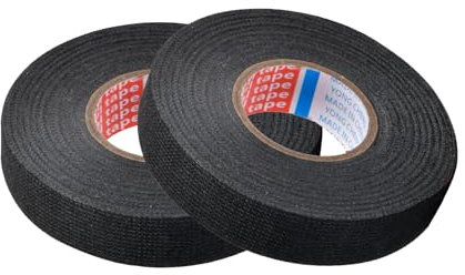 CXNXFD 2 Rollen Isolierband für Elektroinstallationen 19 mm x15 m, geräuschreduzierendes, stoßdämpfendes, flammhemmendes und hochtemperaturbeständiges Kabelbaumband aus Samt, Schwarz