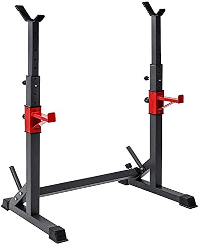 KHYTEBV Fitness Home Hantelbank Fitness Bankdrücken, Verstellbare Klappbare Fitness Langhantelablage, Langhantelablage Max Load Verstellbarer Kniebeugenständer Dippi