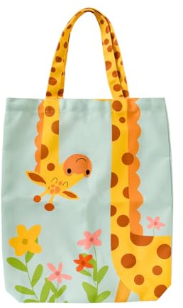 Borsa di Tela Shopper, Borsa per la Spesa in Tessuto, Shopper Bag Riutilizzabile, Sacchetto Regalo Giraffa, Tote Bag Tela, Manici Lunghi, 40 x 50 cm, Regali Utili per Donne