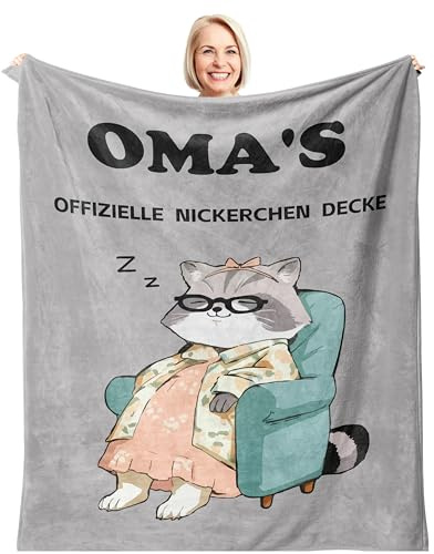 Bawzoey Beste Oma Geschenk Decke 1.3 x 1.5M, Geschenke für Oma Geburtstag, Muttertagsgeschenke, Super Weiche Flanelldecke