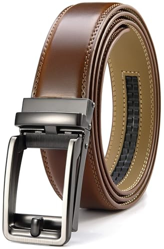 CHAOREN Ceinture Homme Cuir, Ceinture Automatique Homme 35 mm pour Vêtements Habillés et Décontractés, Design Micro Réglable et Découpable