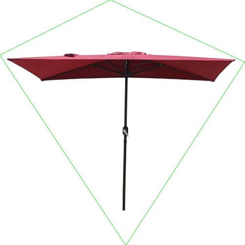 QSPNVFB Halbschirm Sonnenschirm Für Wände UV-Schutz Balkonschirm Mit Kurbel 250cm Wandschirm Halb Rechteckig Kurbelschirm 5 Rippen Tragbarer Marktschirm(Burgundy)