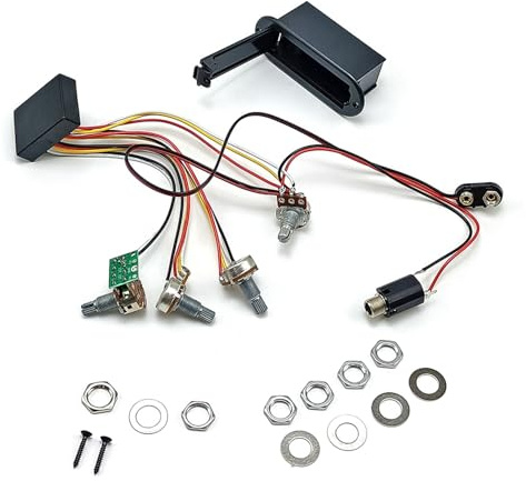 1 Set Bassgitarren-Tonabnehmer, Vorverstärker, E-Bass-Tonabnehmer und Metall für verbesserte Klangklarheit und einfache Einrichtung