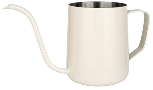 YHNDECO Regadera de 350 ml, color blanco, para plantas de interior, mini regadera, acero inoxidable, caño largo, regadera para plantas de interior y suculentas