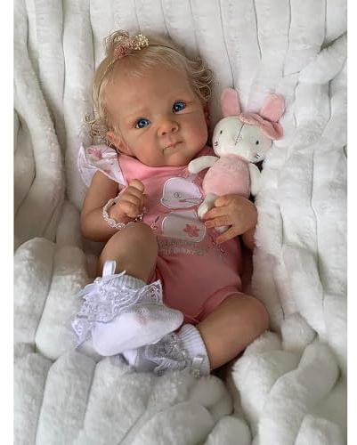 Zero pam Reborn Baby Vollvinyl Lebensecht Mädchen 45 cm, Handgefertigt Waschbar Sieht Aus Und Fühlt Sich An Wie EIN Echtes Baby Puppe Mädchen Vinyl Ganzkörper Realistische Newborn Toddler für Kinder