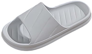 Ciabatte da bagno da uomo, con suola spessa, unisex, morbide, antiscivolo, per interni ed esterni, 1, grigio., 42 EU