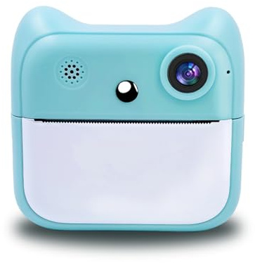 Kids Instant Print Camera 2400W High Clear Digital Camera with 2.4IPS Screen Cartoon Inkless Thermal Printer with Dual Lens for Girls Boys