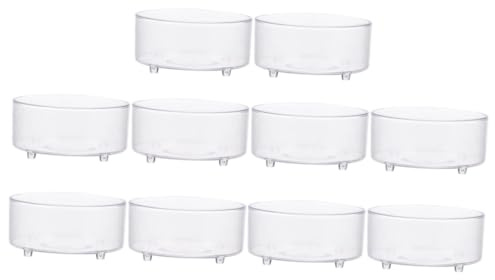 Abaodam Lot de 10 Bols à Eau en Acrylique pour Reptiles, Gamelle Alimentaire Sécurisée Prévention des Éclaboussures, pour Terrarium et Petits Animaux