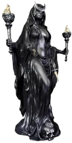 zeryor Hecate grekisk gudinnestaty – natthäxa gotisk harts hantverksdekoration, magisk skulptur med flera användningsområden för hemmet, skrivbordet dekorativ prydnad (B, 16 x 5 x 5 cm)