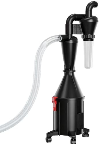 Thirrni Séparateur cyclonique 50 mm/2'', mobile ou fixe avec bac collecteur de poussière, convient pour séparer les copeaux de bois, la poussière, les copeaux de métal, le plastique, les textiles, les