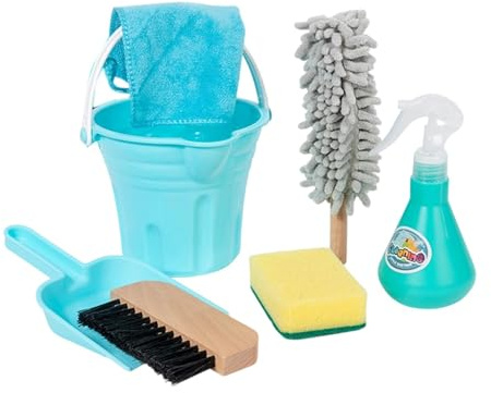 CoudarTitie Ensemble de Nettoyage, Ustensiles Ménagers, Jeu de Rôle, Dès 3 Ans, Jouet éducatif pour Filles et Garçons, Comprenant Une Balayette et Une Pelle.