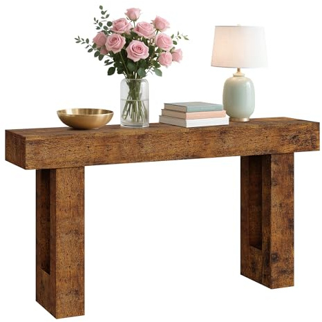 Garvee Console Étroite, Table d'appoint pour Canapé, Table Console en Bois de Rangement Rustique avec Étagère Ouvertes pour Couloir Chambre Salon