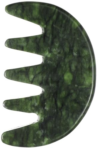 FRCOLOR Pettine da Massaggio Superficie Liscia e Pratica in Jade Naturale 5 Grandi per Massaggi al Capelluto in Viaggio