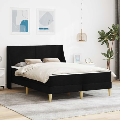 kithwjll Cadre de lit avec matelas et tête de lit en polyester, matelas à ressorts ensachés avec surmatelas en mousse à froid, sommier à lattes ergonomique, respirant