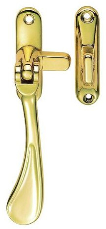 Carlisle Brass - Victorian Spoon End Window Casement Fastener Handle Non-handed for Wooden/Timber Windows (Polished Brass)