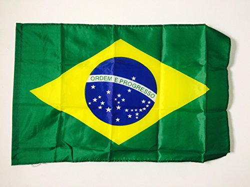 AZ FLAG - Drapeau Brésil - 90x60 cm - Drapeau Brésilien 100% Polyester Avec Fourreau et Cordelette - Pavillon 50 g