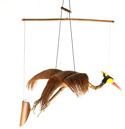 ART-CRAFT Windspiel Paradiesvogel aus Kokos und Bambus, Deko für den Garten